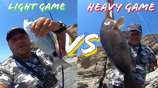 Light VS Heavy Fishing Showdown #2: On a cape with fish addicted to colors!