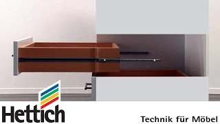 Funktionsweise und Maße von Kugelteilauszügen mit 17 mm Nut, Hettich für Heimwerker