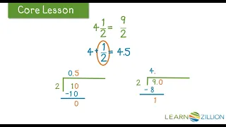 Rewrite mixed numbers and improper fractions to decimals