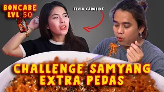 BILLY NYERAH LAWAN ELVIA MAKAN MIE EXTRA PEDAS