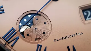 Glashütte Original Senator Excellence Perpetual Calendar in rose opaline and dark blue