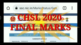 CHSL 2020  MY FINAL MARKS #chsl2020 #chsl2021 #cgl2021 #mts2021  #chsl2020_final_expected_cut_off