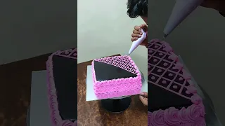 Sqwer Chocolate Pink Cake design #shorts #youtubeshorts