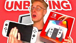 Nintendo Switch OLED UNBOXING (Weiß) Deutsch - Komplettes Zubehör & Vergleich zur ERSTEN Switch