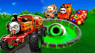 Slime Pit Transform Nia Engine TANK in EVIL Nia Beast  & Big & Small Pixar Cars! Beam.NG Drive!