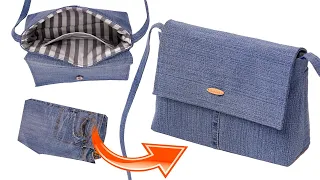 How to sew a handmade bag out of old jeans easily - a detailed tutorial!