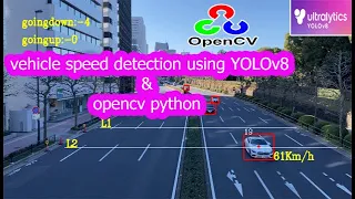 yolov8 vehicle speed detection | vehicle speed  detection using opencv python | computer vision