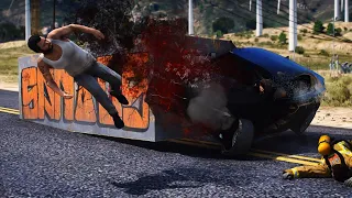 [GTA 5] HIGH SPEED pedestrian hit and run / high-quality texture / ragdoll 🚶‍♂️💥🚗 [part 3]