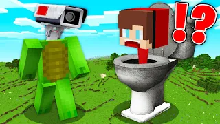 JJ and Mikey Became Skibidi Toilet Camera Man in Minecraft Challenge (Maizen Mizen Mazien) Parody