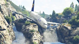 Airbus 'a380' Engine Burst into Flames | Emergency Landing at Water fall | GTA 5
