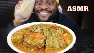 Mukbang Asmr Oxtail Palmnut soup,Beef Belly & Garri fufu/African Mukbang/Black in Japan
