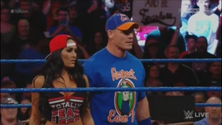 WWE SMACKDOWN February 28, 2017: Nikki Bella comes in John Cena's aid at MizTV