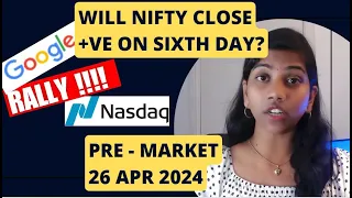 "Google Rally" Nifty & Bank Nifty, Pre Market Report, Analysis 26 Apr 2024, Range & Prediction