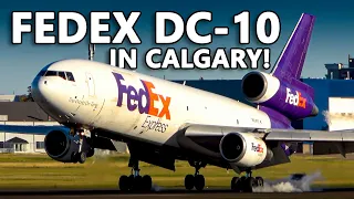 44-YEAR-OLD DC-10 IN CALGARY! FedEx MD-10-30F Landing and Takeoff at YYC [4K]