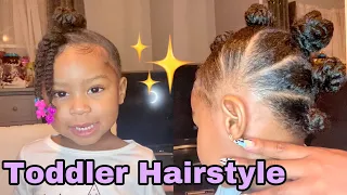 How To Bantu Knot Mohawk for Kids | Toddler Girl Hairstyle | Danielle Denese