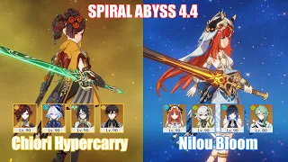 C0 Chiori Hypercarry & C0 Nilou Bloom | Spiral Abyss 4.4 | Genshin Impact