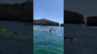 Swimming in the Algarve, south of Portugal