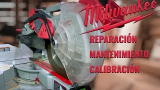 Sierra de Inglete de 12"  Milwaukee 6955-20. Reparación, mantenimiento y calibración.