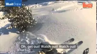 Headcams capture skiers' terrifying near miss with avalanche