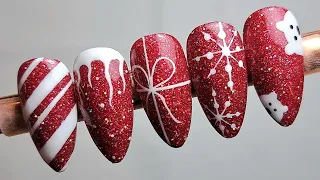 NAIL ART: 5 Easy Christmas Nail Designs - Red & White Ideas