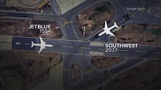 Southwest and JetBlue planes nearly collide on runway