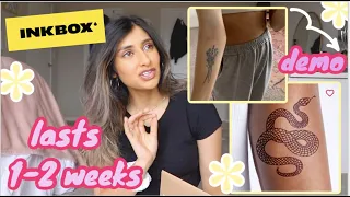 INKBOX TEMPORARY TATTOOS REVIEW/DEMO -  LASTS 2 WEEKS?? - WATERPROOF??