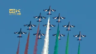 (4K) Frecce Tricolori from Italian Air Force Aeronautica Militare flying Display Jesolo AirShow 2023