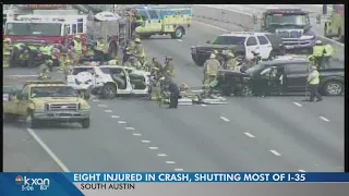 Four-vehicle crash shuts down I-35 in south Austin for a couple of hours
