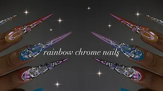 Rainbow Chrome Nails🌈⛓️| Born Pretty jelly polishes+ colorful nail art!✨
