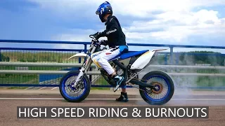 High Speed Riding & Burnouts (Husaberg FE450 Supermoto)