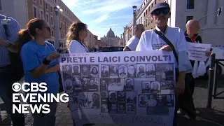 Survivors of priest sex abuse protest at the Vatican
