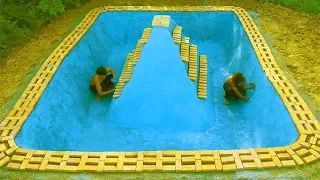 Build Swimming Pool Around Water Slide (part 1)