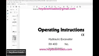 CAT Bucyrus RH 400 Hydraulic Excavator Operating Instruction Manual 3725030