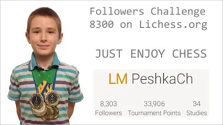 Chess prodigy Tykhon. Followers Challenge. 8300 on Lichess.org. LiveStream. 03/12/2021