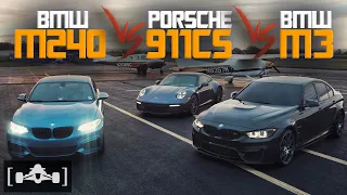 2020 Porsche 911 (992) Carrera S vs. BMW M3 vs. Tuned M240i | Let's Drag Race Some Fast RWD Cars