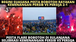 BANDUNG MANYALA! SUASANA PESTA FLARE BOBOTOH MERAYAKAN KEMENANGAN PERSIB VS PERSIJA 2-1 DI BANDUNG