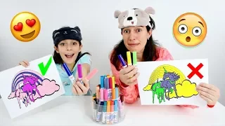 DESAFIO COLORINDO COM 3 CORES ★ Pintando Figuras Encantadas com a Mamãe (3 MARKER CHALLENGE)