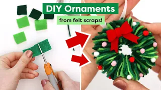 3 Handmade Felt DIY Christmas Ornaments...From Scraps!