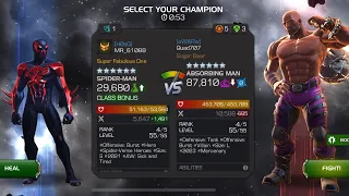 Spiderman 2099 soloes R4 Absorbing Man AW Boss