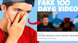 Exposing Fake 100 Days Minecraft Youtubers!