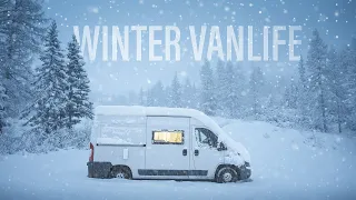 SNOWSTORM in my VAN: Winter in the Dolomites, Italy.