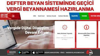 DEFTER BEYAN SİSTEMİNDE GEÇİCİ VERGİ HAZIRLAMA AŞAMALARI AMORTİSMAN VE DÖNEM SONU MAL MEVCUDU KAYDI