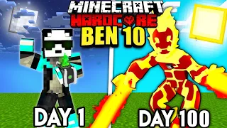 I Survived 100 Days as BEN 10 in  Minecraft Hardcore