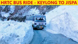 Bus journey to the snowy Jispa Village | HRTC - Keylong to Darcha | Himbus