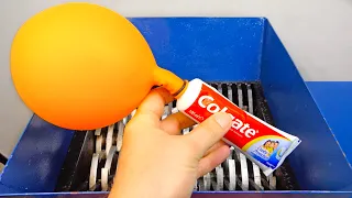 Shredding Toothpaste Balloon! Amazing video!