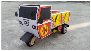 How To Make Matchbox TEMPO Auto-Rickshaw 🛺 At Home - DIY TEMPO Loader Rickshaw Using Motor