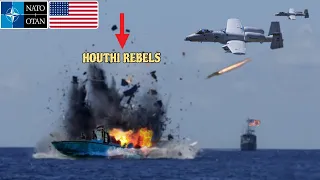 Horrifying! A-10 warthog attacks and blows up a houthi rebel ship