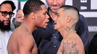 DEVIN HANEY & JOSEPH DIAZ JR HEATED WEIGH IN! BOTH SEPARATED AFTER EXCHANGING WORDS! - FULL WEIGH IN