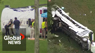 Florida bus crash: At least 8 migrant workers dead, 45 injured in sideswipe collision