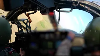 Footage of combat work of crews of Ka-52 helicopters of the army aviation of Russian federation